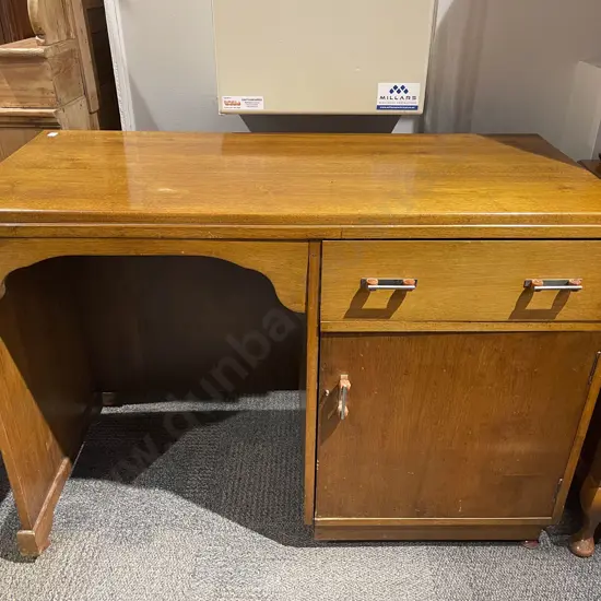 Kneehole Desk with Single Drawer Bedside Cabinet & Bedroom Chair