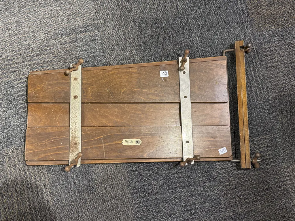 Vintage Wooden Trouser Press with Clamp Mount Image 1++