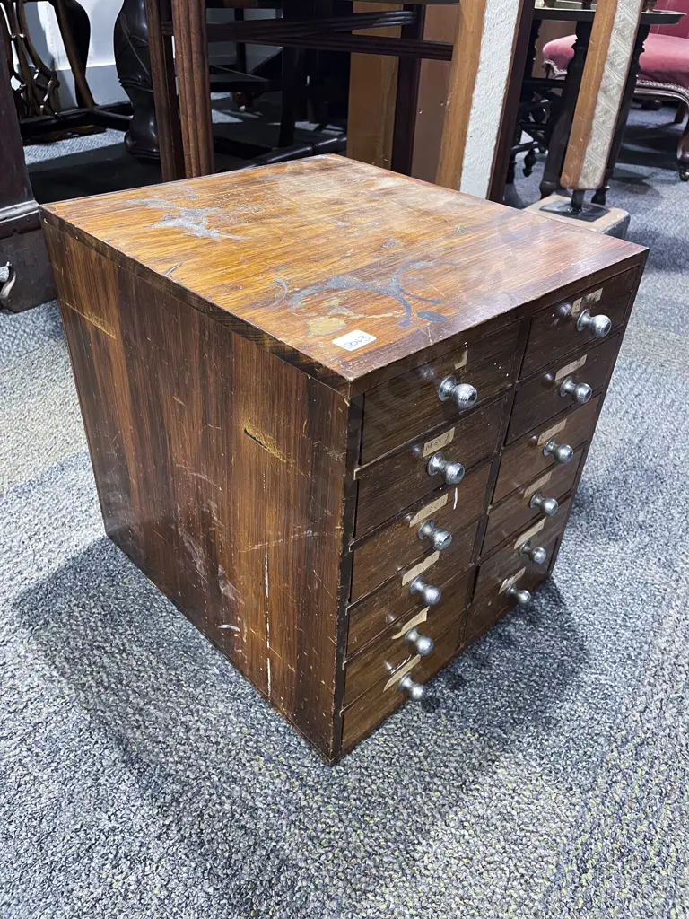 Vintage Wooden Multi Drawer Organiser Image 1++