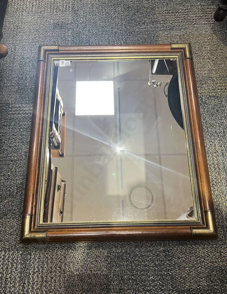 Designed Framed Rectangular Wall Mirror Image 1++