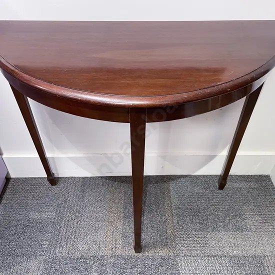 Mahogany D-Shaped Hall Table together with Wycombe Seated Stool