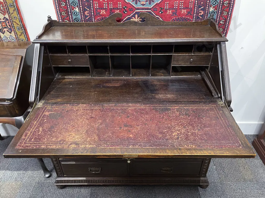 Late C19th Oak Secretary Bureau Image 1++