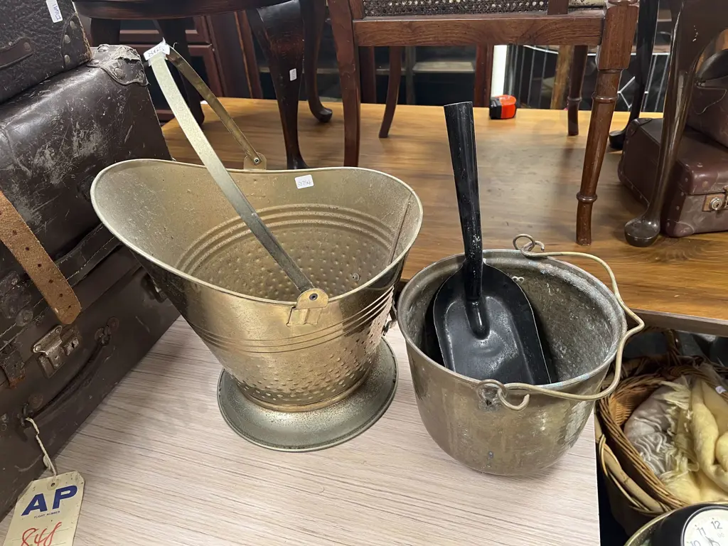 Two Brass Coal Bins Image 1++