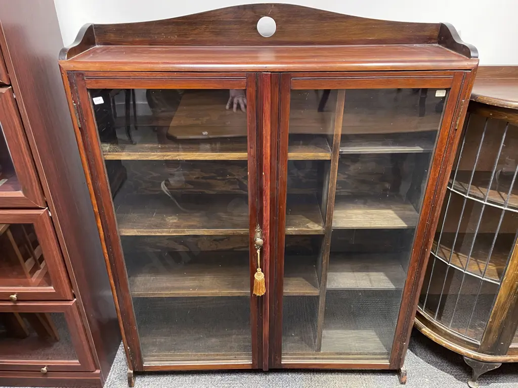Slender Colonial Glazed Door Kauri China Cabinet Image 1++