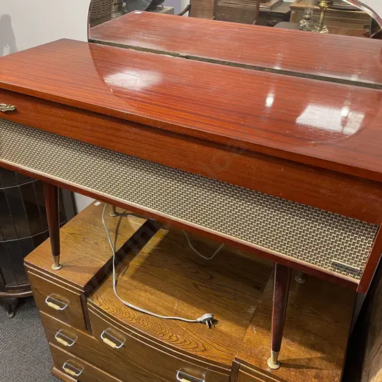 Mid Century Mahogany Tilt Top "Commodore/Dreco" Stereogram