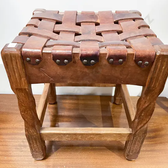Chapman Taylor Leather Strap Top Stool