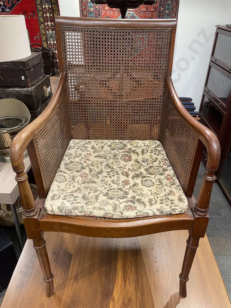 Mahogany Wycombe Cane Backed Bridge Chair Image 1++