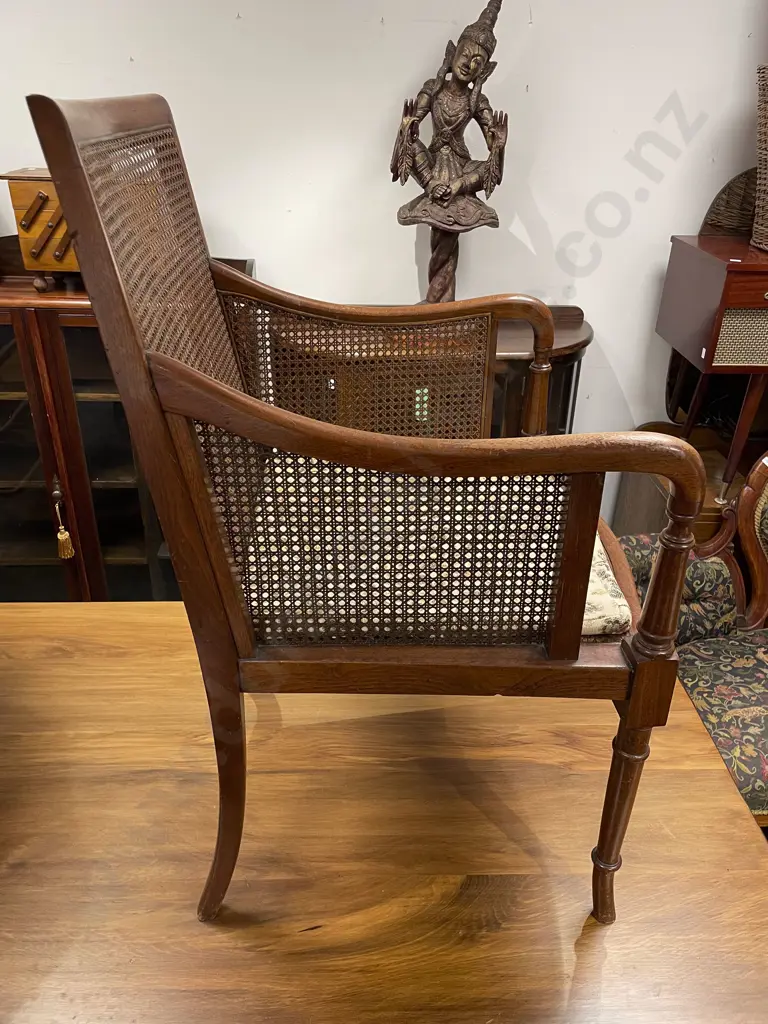 Mahogany Wycombe Cane Backed Bridge Chair Image 1++
