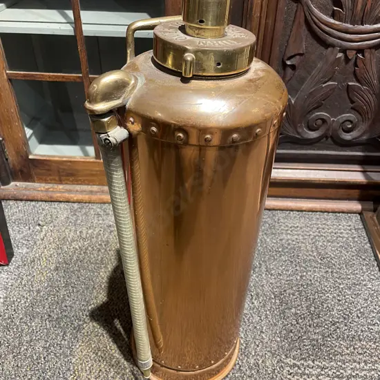 Vintage Copper & Brass Fire Extinguisher