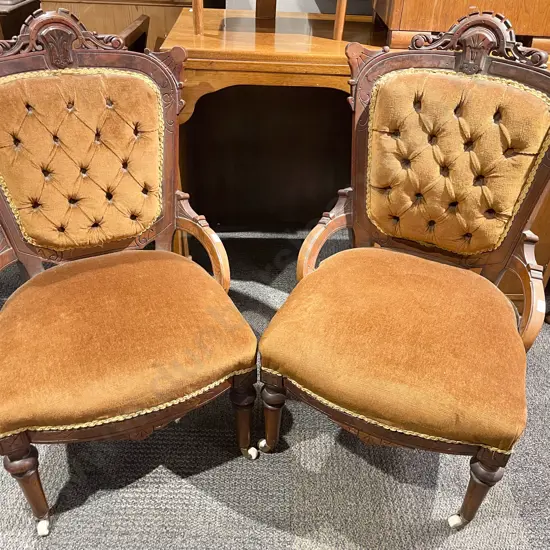 Pair of Button Back Side Chairs