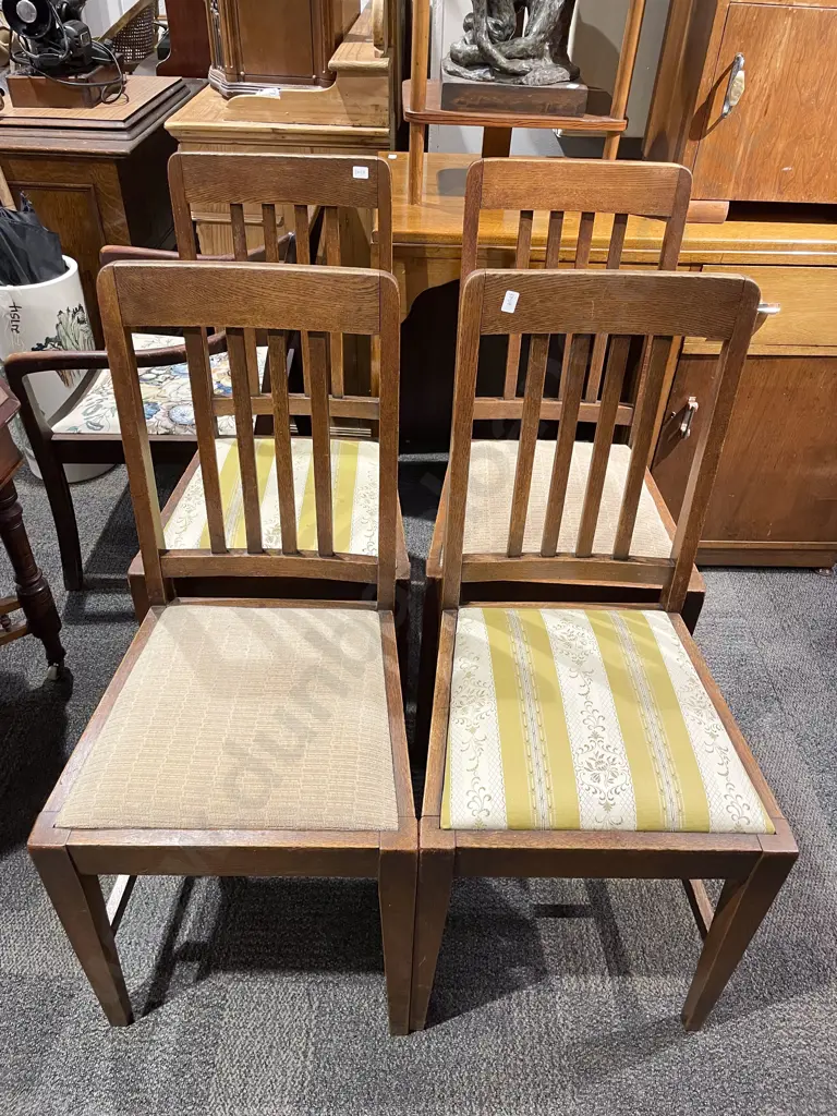 Oak Extn Dining Table with Six Stick Back Dining Chairs Image 1++