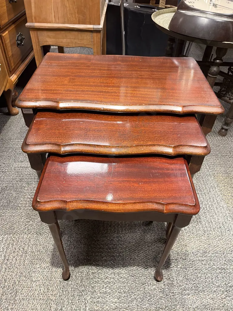 Mahogany Nest of Three Tables Image 1++