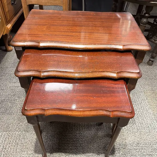 Mahogany Nest of Three Tables