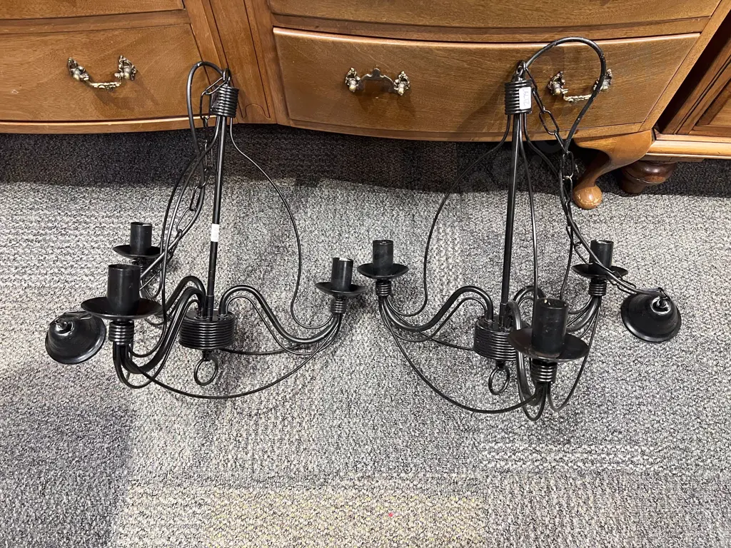 Pair of  Modern Three Light Candelabras Image 1++