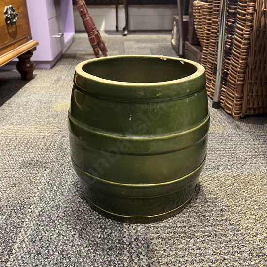 Green Glazed Stoneware Crock