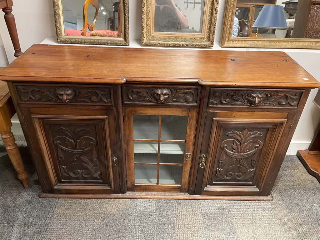 Carved Kauri Sideboard Image 1++