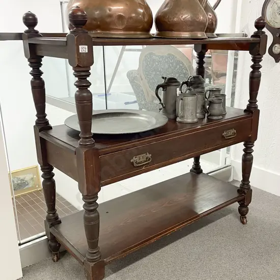 Late Vict Stained Beech Three Tier Buffet