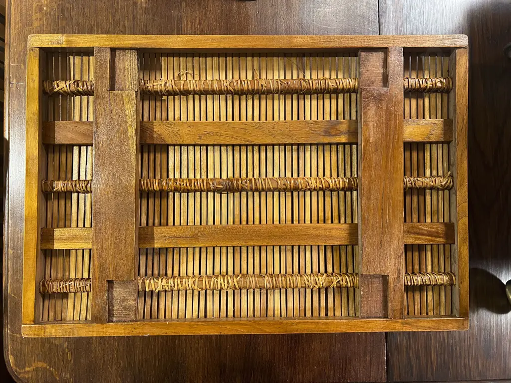 Hardwood & Cane Breakfast Tray Image 1++