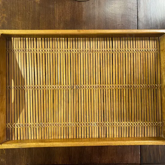 Hardwood & Cane Breakfast Tray