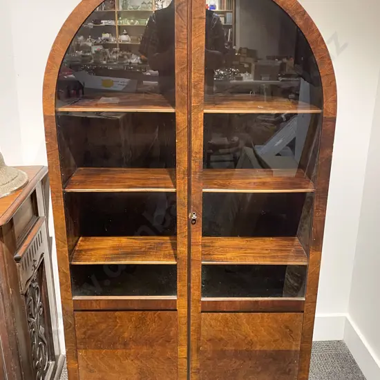 Mahogany Arch Top Glazed Door China Cabinet