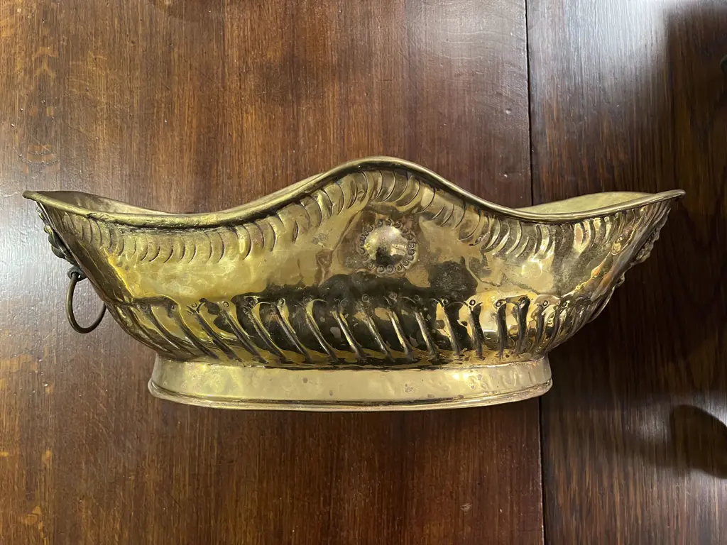 Large Brass Trough Vase Image 1++