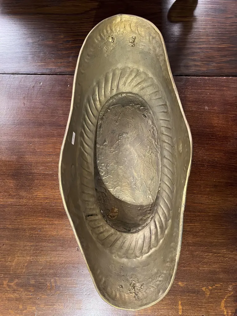 Large Brass Trough Vase Image 1++