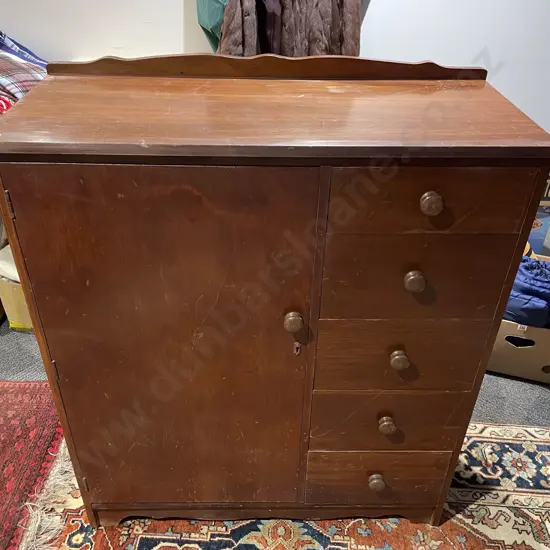 Manrobe with Five Drawers to Side