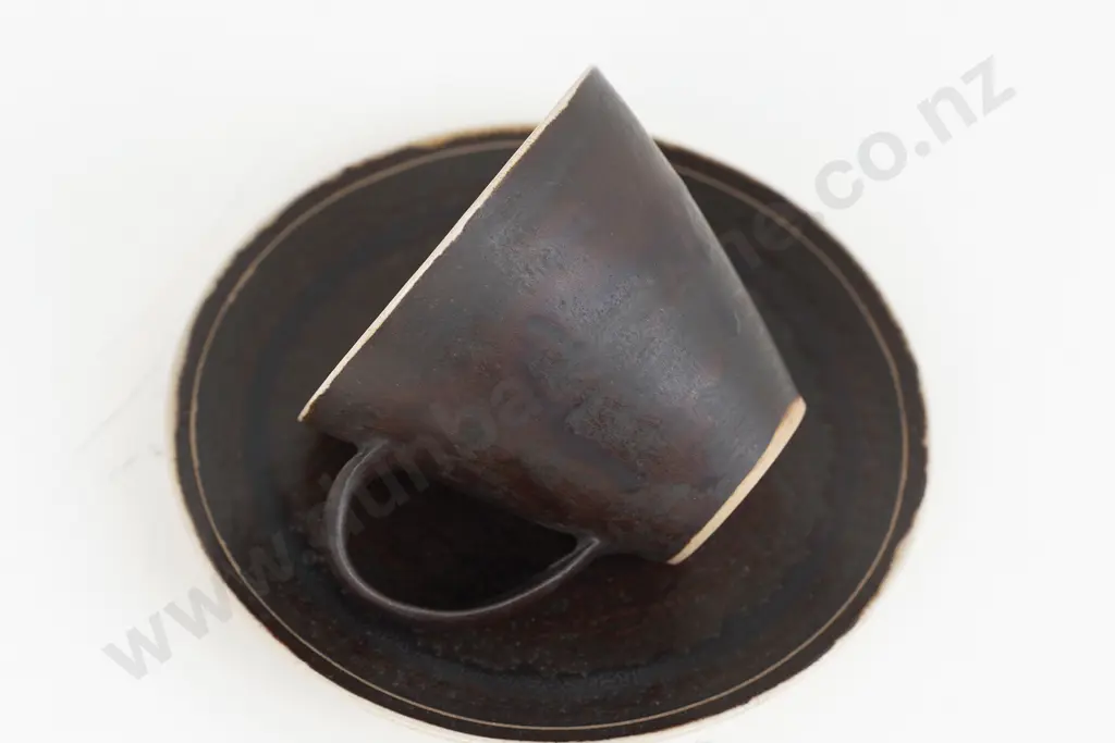 Dame Lucie Rie & Hans Coper Stoneware Teacup & Saucer Image 1++