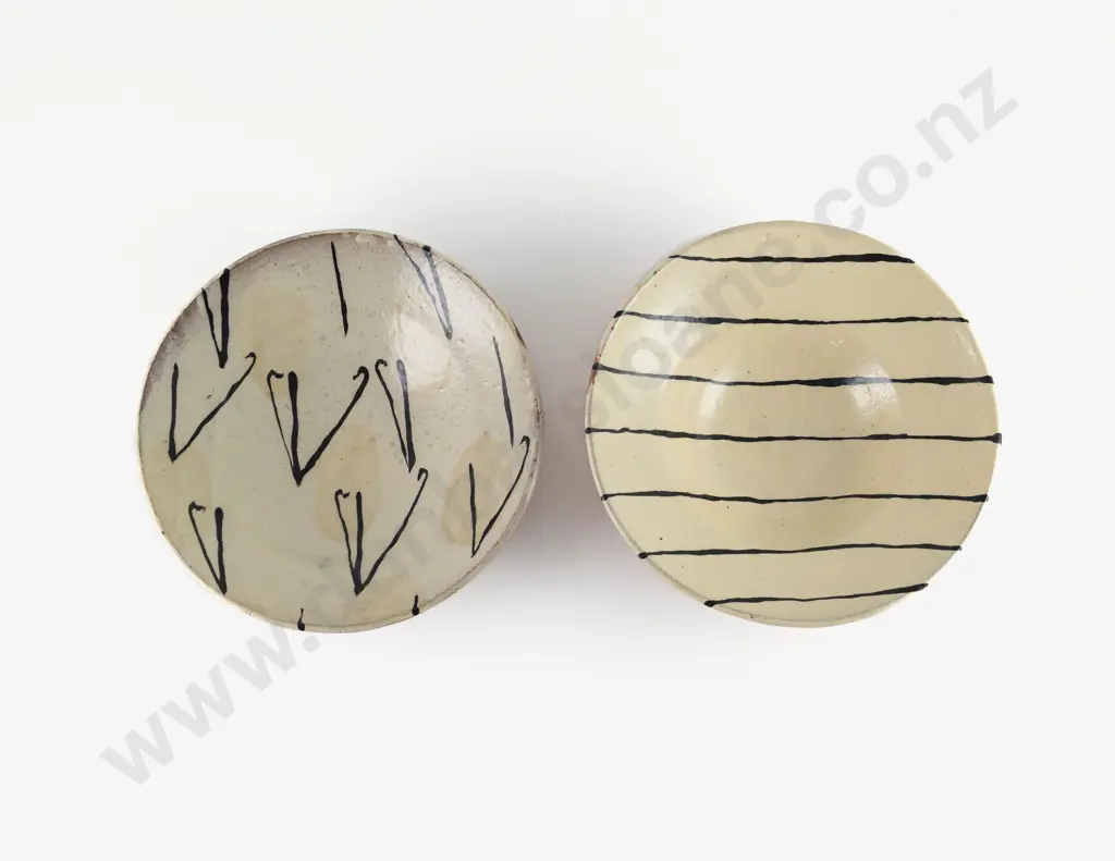 Two Martin Poppelwell Glazed Terracotta Bowls Image 1++