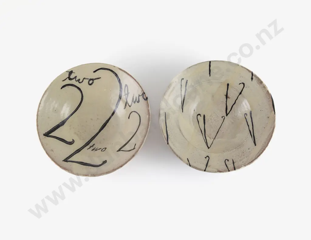 Two Martin Poppelwell Glazed Terracotta Bowls Image 1++