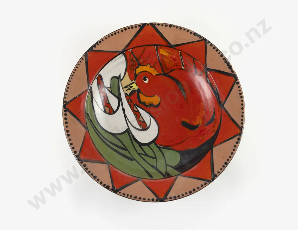 Fran Dibble Polychrome Glazed Table Bowl Image 1++