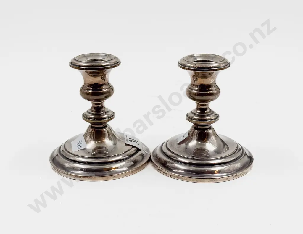 Pair of Weighted Gorhman S/S Candlesticks Image 1++