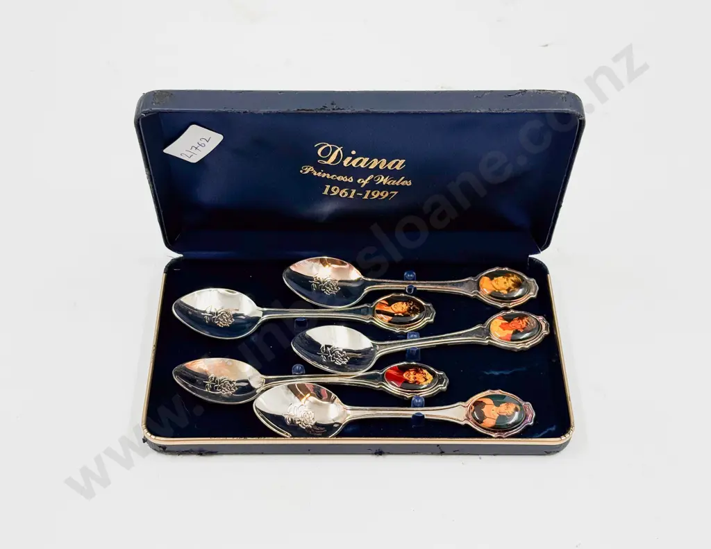 Cased Diana Princess of Wales 1961-1997 set of Spoons Image 1++
