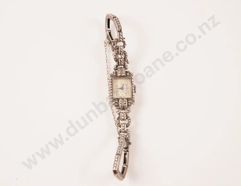 .925 Silver and Marcasite Ladies Wrist Watch Image 1++