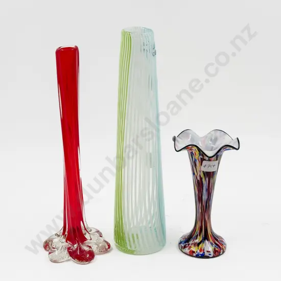 Modern Australian Studio Glass Vase and Two others