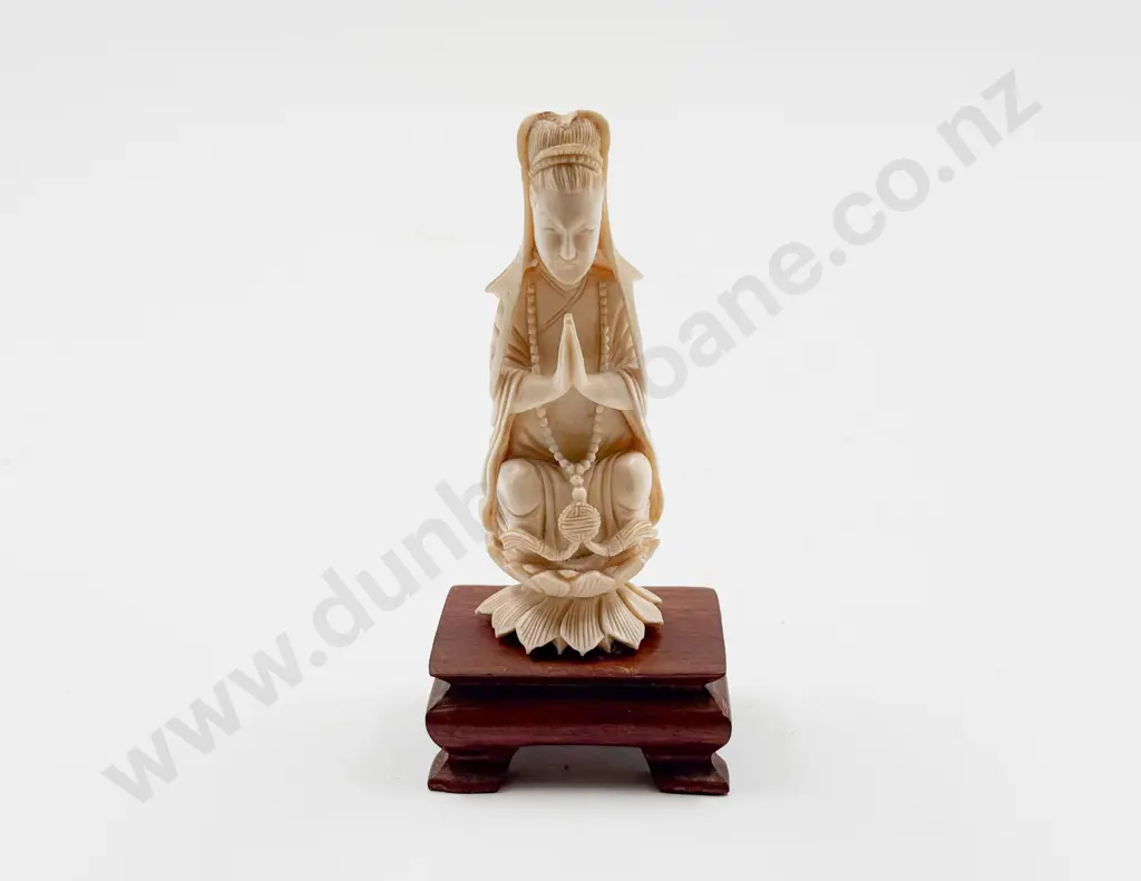 Carved Ivory Immortal on Stand Image 1++