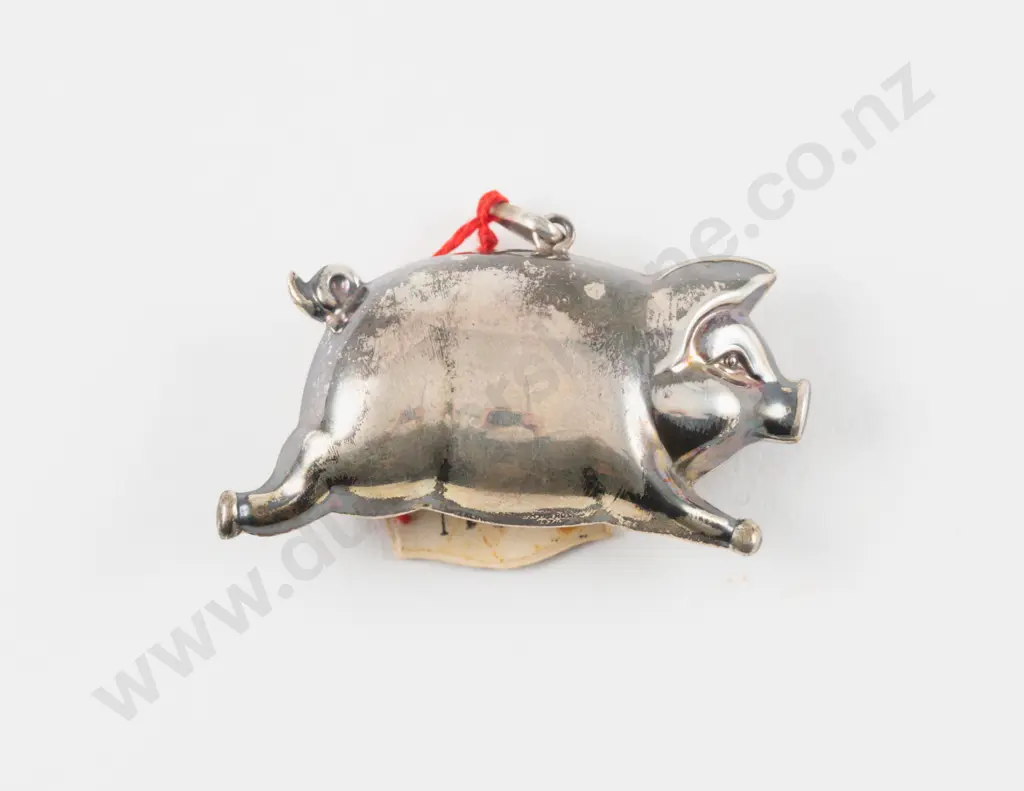 Portugal Sterling Silver Pig Pendant Image 1++