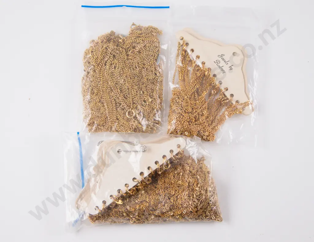 Vintage Retail Stock Qty of Gold Plated Neck Chains approx 300gms Image 1++