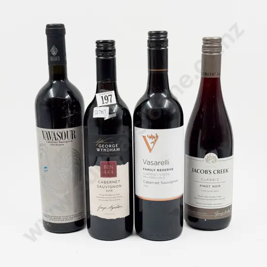 Three Assorted Red Blends Together with Australian Pinot Noir