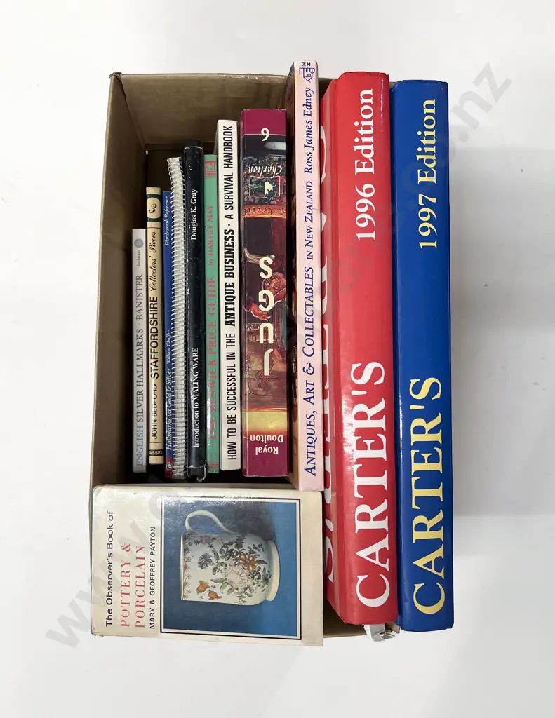Box of Assorted Antiques & Collectibles Reference Books Image 1++