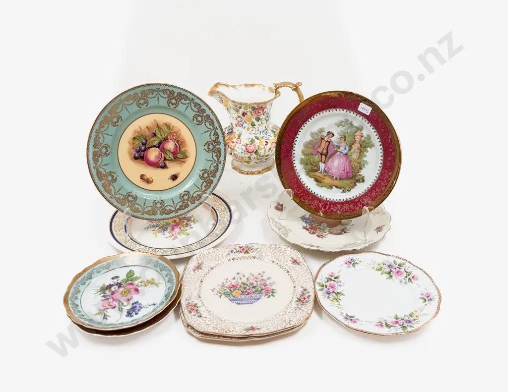 Hammersley Floral Jug & Assorted Fancy China Plates Image 1++
