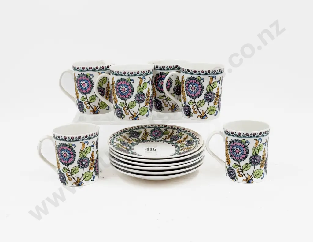Set of Six Elizabethan Made "Tara" Pattern Cups & Saucers Image 1++