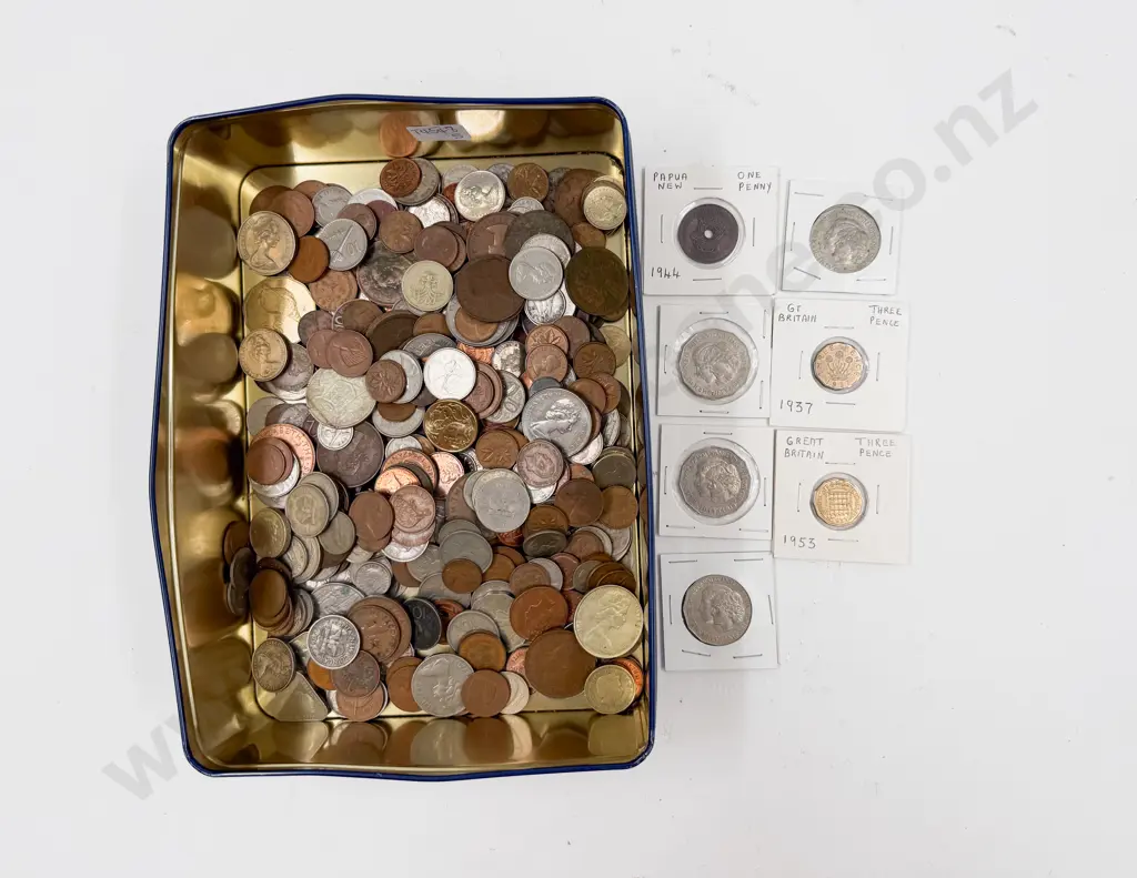 Qty NZ Pre-Decimal and Decimal Coinage with Pacific Islands Canada Australia Image 1++