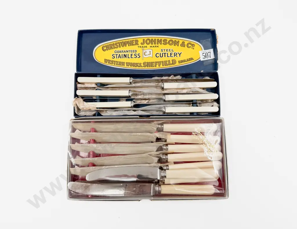 Two Boxed Sets of Bone Handled Knives Image 1++