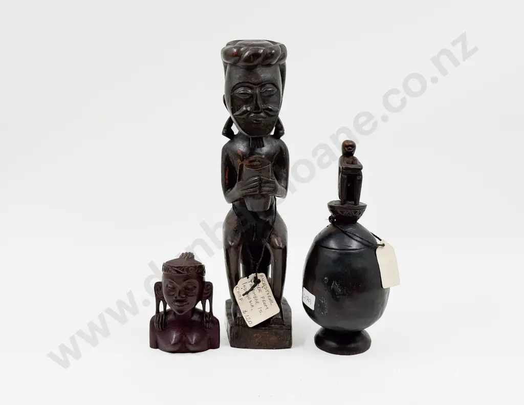 Indonesian Ancestral Figure together with West Timor Tobacco Box & Other Image 1++