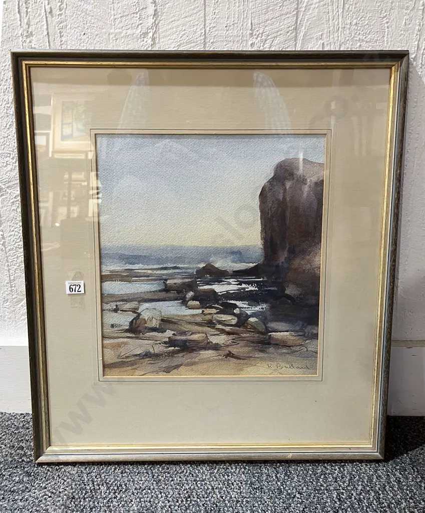 K Ballard - Shadowed Cliffs - W/C Image 1++