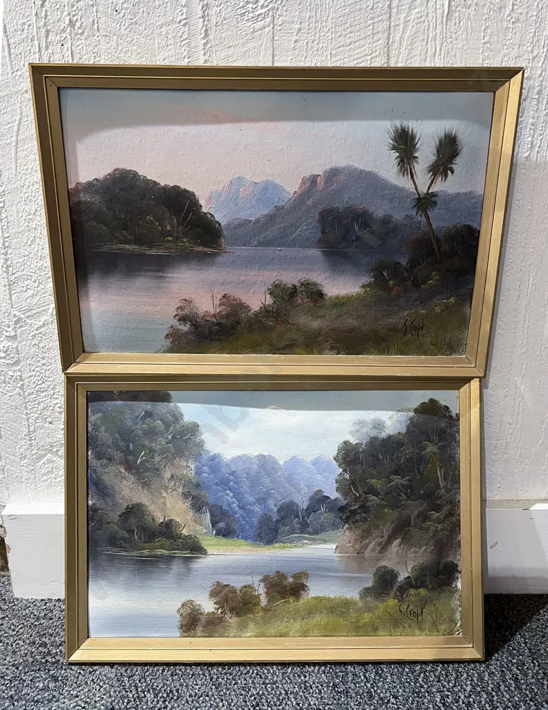 S Croft - Pair of Colonial Landscape Oils Image 1++