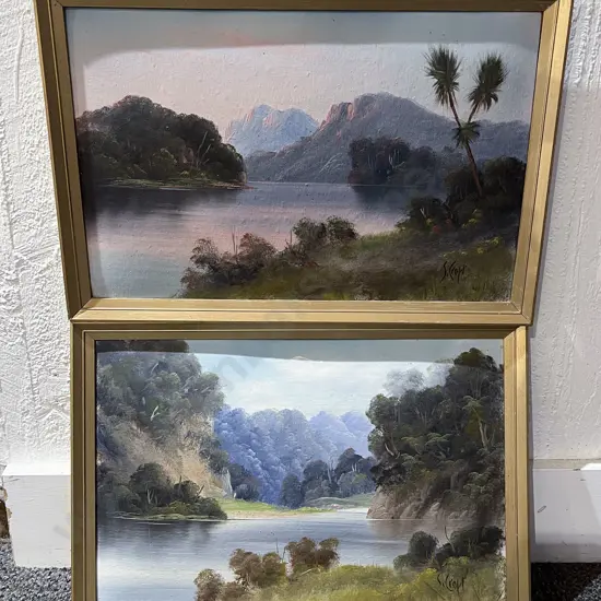 S Croft - Pair of Colonial Landscape Oils