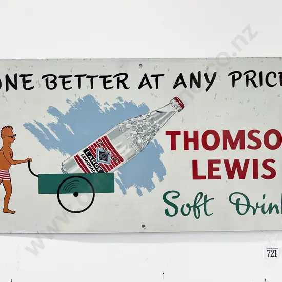 Tinplate Advertising Sign - Thomson Lewis Soft Drinks