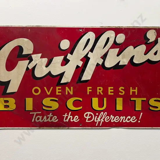 Tinplate Advertising Sign - Griffin's Biscuits